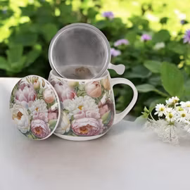 Mugg Barrel Peonies med Tesil