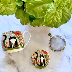Mugg Barrel Cat Meadow med Tesil