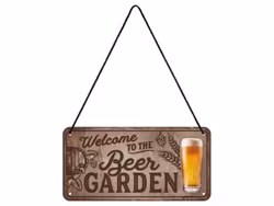 Plåtskylt med Hänge - Beer Garden