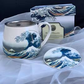 Mugg Barrel Hokusai ”The Great Wave” med Tesil