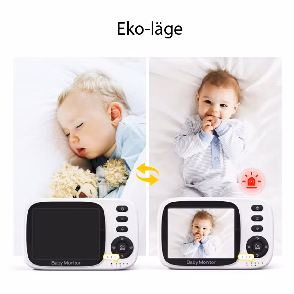 Babymonitor med eko-läge som sparar energi.