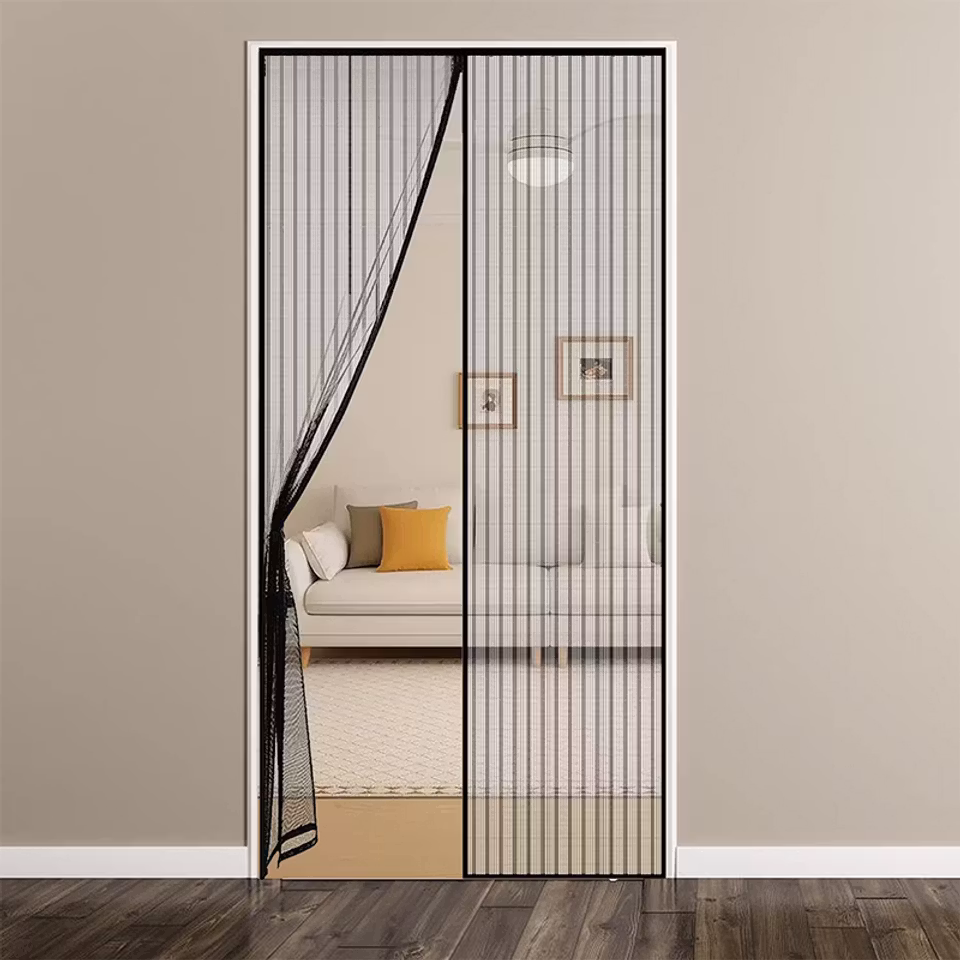 Myggnätsdörr - Premium - 210*100 - Svart - Magnetisk
