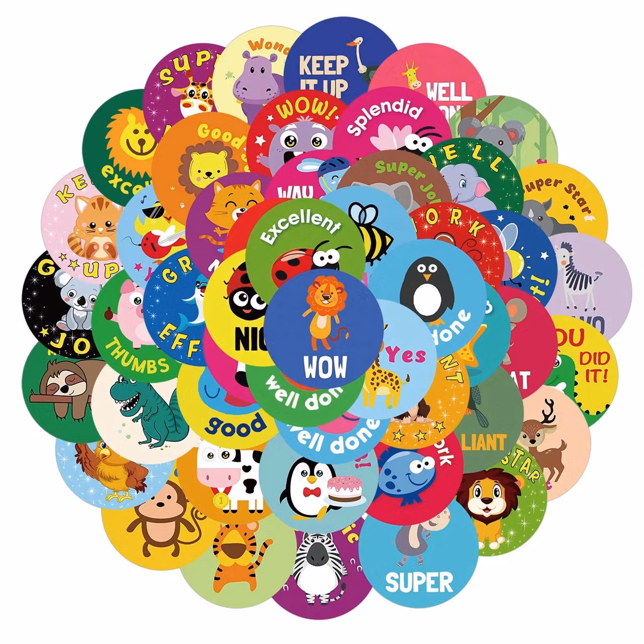 Klistermärken till barn med roliga djurmotiv