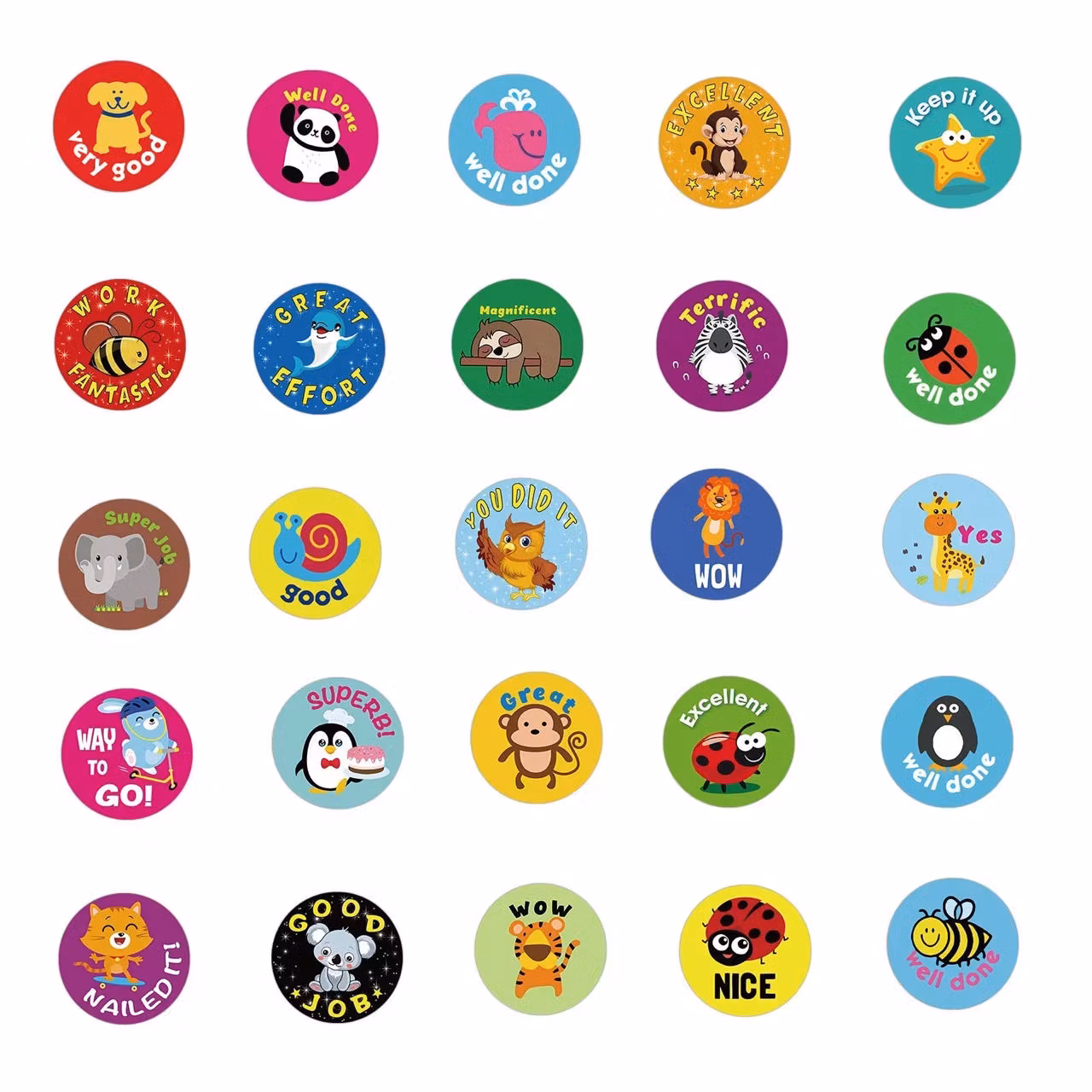 Klistermärken till barn med olika djurmotiv