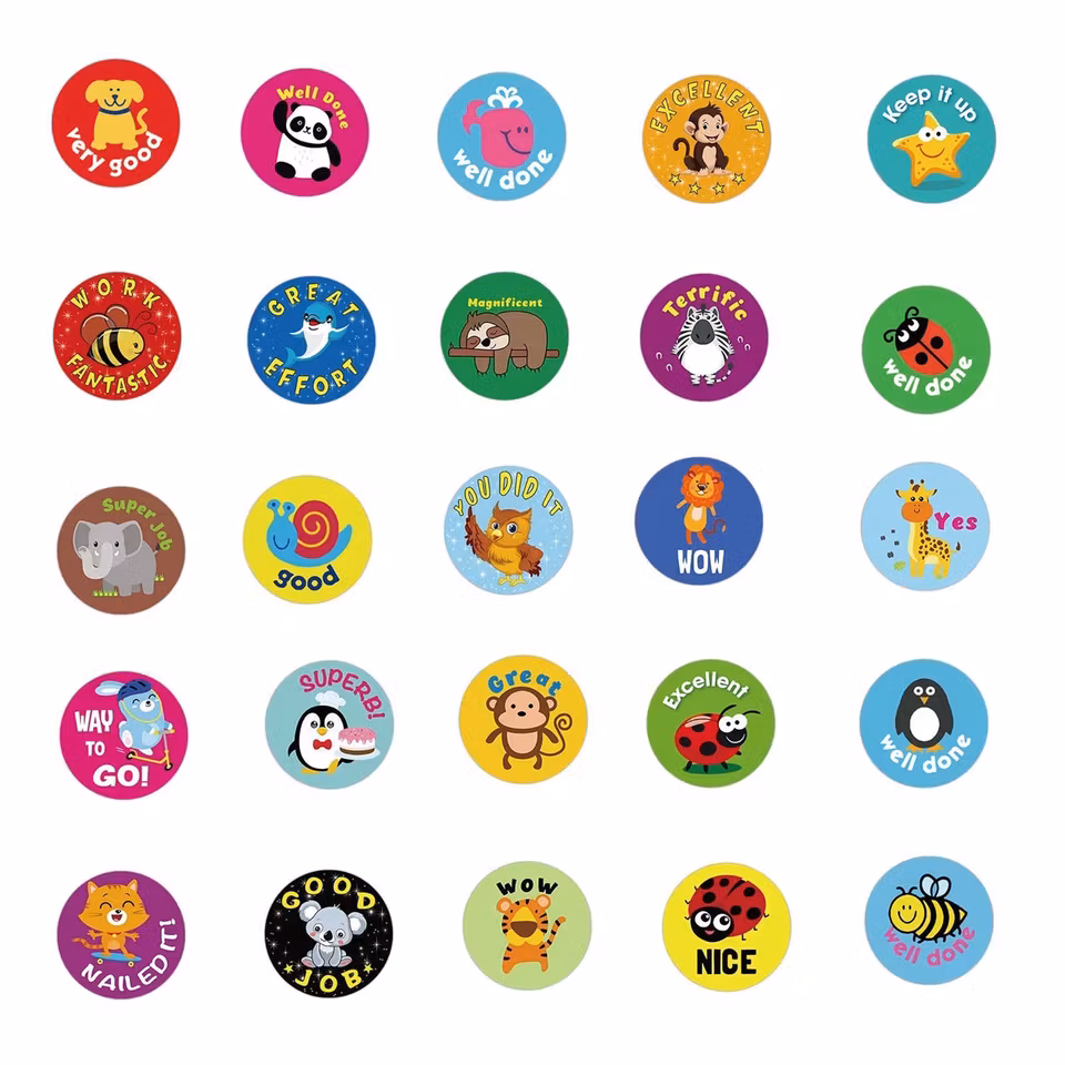 Klistermärken till barn med olika djurmotiv