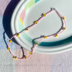 Halsband - Rosa citroner