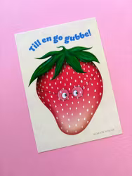 Vykort - Go gubbe (gul)