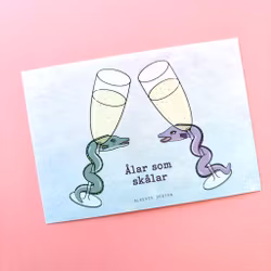 Vykort - Ålar som skålar