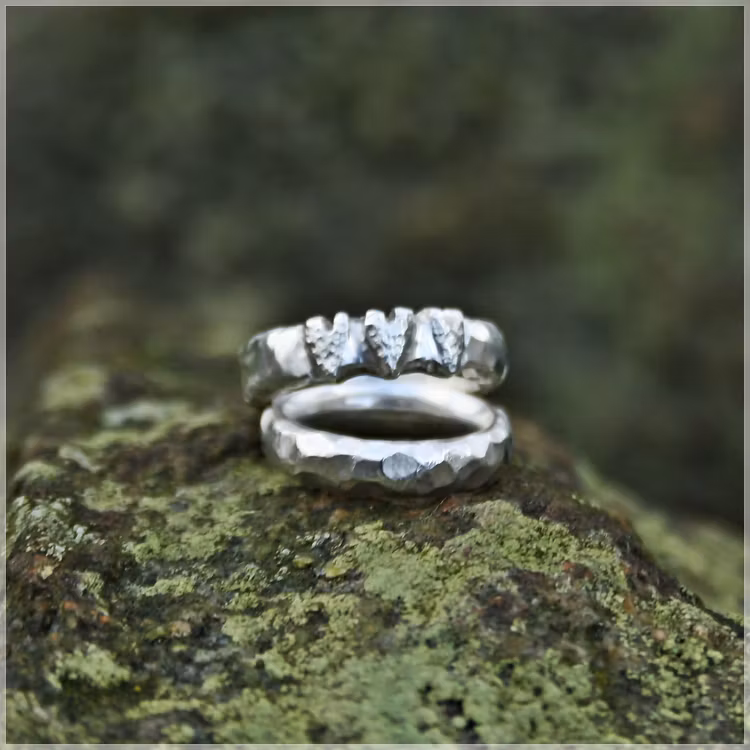 Unik och Tre hjärtan ringar i silver. Silverringar från Alv Design