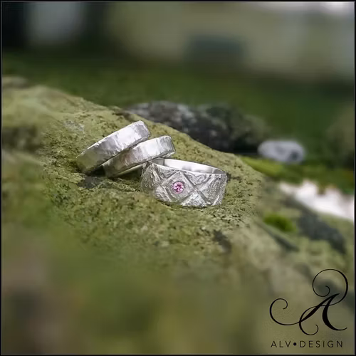 FREJ ROSA silverring med safir