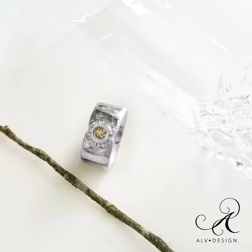 DAM I CHAMPAGNE diamantring i silver