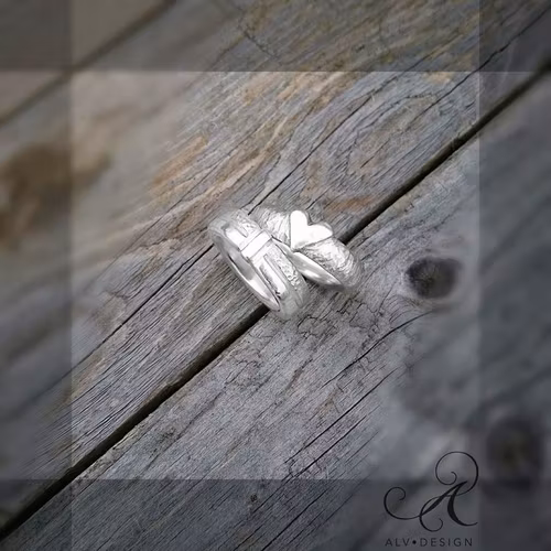 AMOR Silverring med hjärta