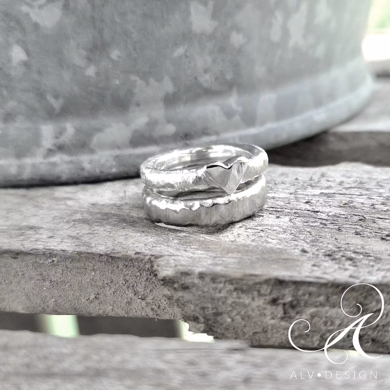 AMOR Silverring med hjärta