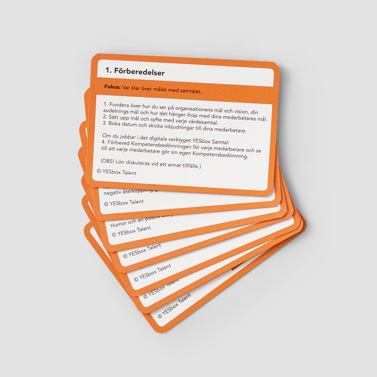 Exempel på kort - YESbox – kort för värdesamtal Resultatbolaget