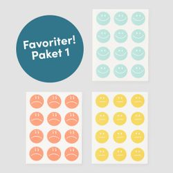 Mötesmärken – Paket 1 😊😐😡 (180 st)