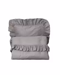Mini Dreams Vintage Volang Påslakan Steel Grey