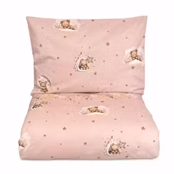 Mini Dreams Påslakanset Cute Bears Rosa Vagn/Vagga & Spjälsäng