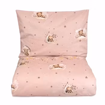 Mini Dreams Påslakanset Cute Bears Rosa Vagn/Vagga & Spjälsäng