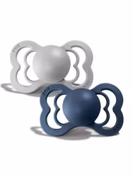 BIBS Supreme 2-pack Silicone Cloud/Steel Blue