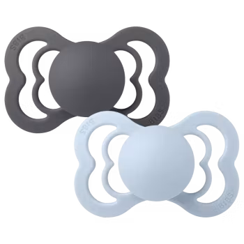 BIBS Supreme 2-pack Silicone Iron/Baby Blue