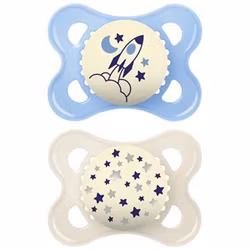 MAM Napp - Original Napp Night Silikon Rosa 2-pack 0-6 Månader