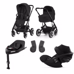 Cybex Talos S Lux Duovagn med vindskydd + Babyskydd Cloud G i-Size med bas G
