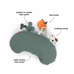 Done By Deer - Tummy time activity pillow Tiny Farm Green
