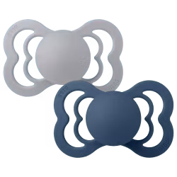 BIBS Supreme 2-pack Silicone Cloud/Steel Blue