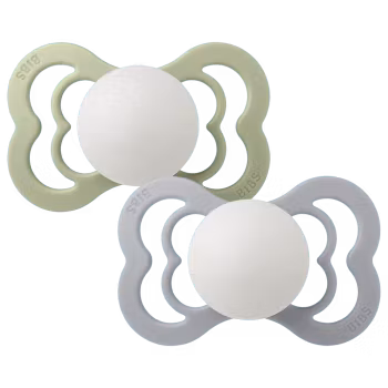 BIBS Supreme GLOW 2-pack Silicone Sage/Cloud