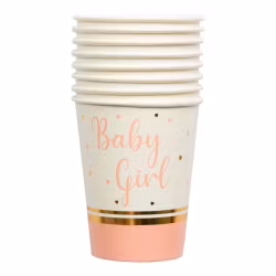 Hisab/Joker Paper cups Baby Girl 8p - Engångsmuggar