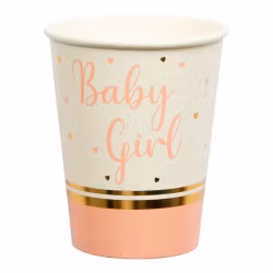 Hisab/Joker Paper cups Baby Girl 8p - Engångsmuggar