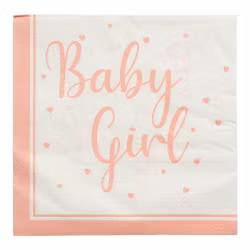 Hisab/Joker Paper Napkins Baby Girl 33*33 cm, 12p - Servetter