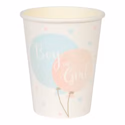 Hisab/Joker Paper cups Gender reveal 8p - Engångsmuggar