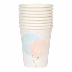 Hisab/Joker Paper cups Gender reveal 8p - Engångsmuggar