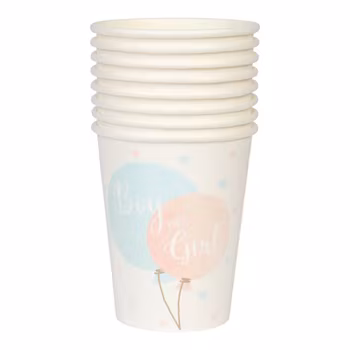 Hisab/Joker Paper cups Gender reveal 8p - Engångsmuggar