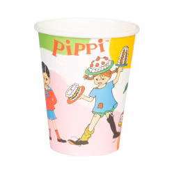 Hisab/Joker Paper cups Pippi Långstrump 8p - Engångsmuggar