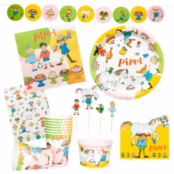 Hisab/Joker Cake picks Pippi Långstrump 4p - Tårtdekoration