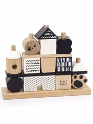 Label Label - Stacking Blocks House - Black/white