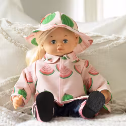 Micki - Regnjacka och hatt - Dockkläder 41-46 cm