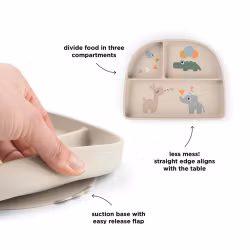 Done by Deer Stick & stay Compartment plate - Celebration Sand