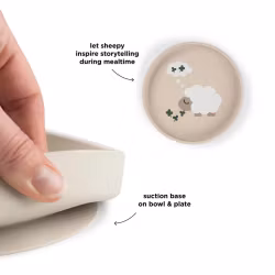 Done by Deer - Silicone Stick & stay plate - Tiny Farm Sand