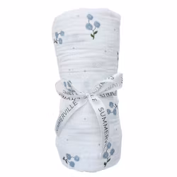 Summerville - Krinklad muslinfilt GOTS  - Bluebell 120x120 cm