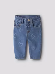 NBFROSE MOM AOP JEANS Medium Blue Demin Jeans