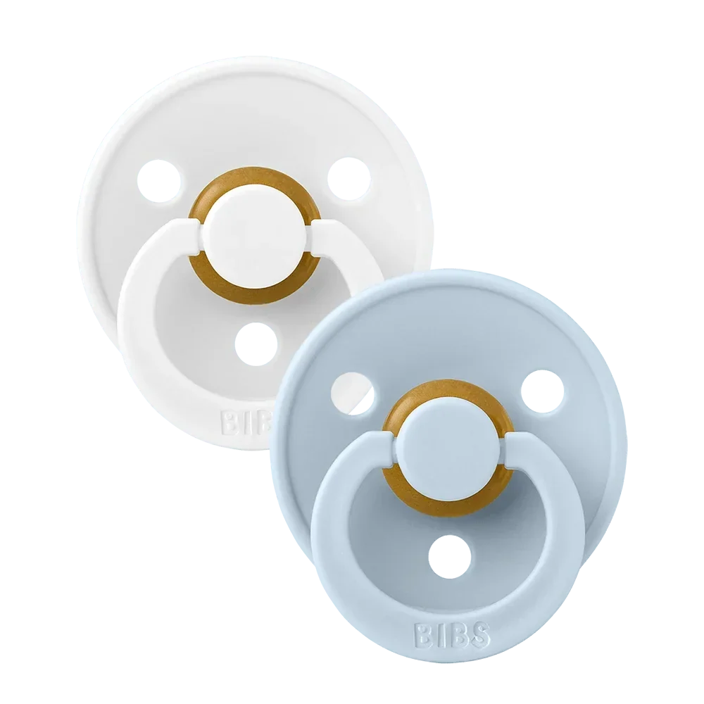 BIBS Colour Nappar 2-pack - White/Baby Blue