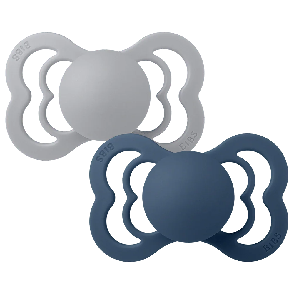BIBS Supreme Nappar 2-pack - Cloud/Steel Blue