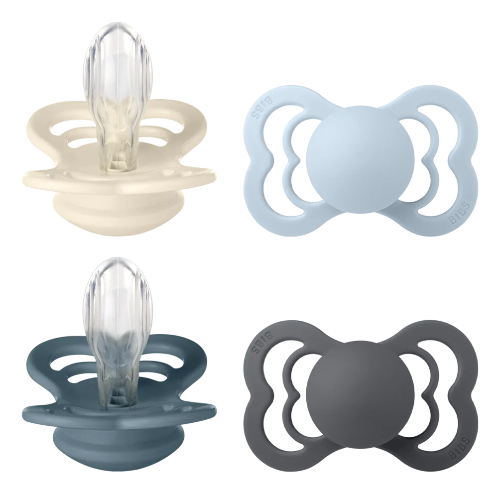 BIBS Supreme Nappar 4-pack - Ivory/Baby Blue/Petrol/Iron