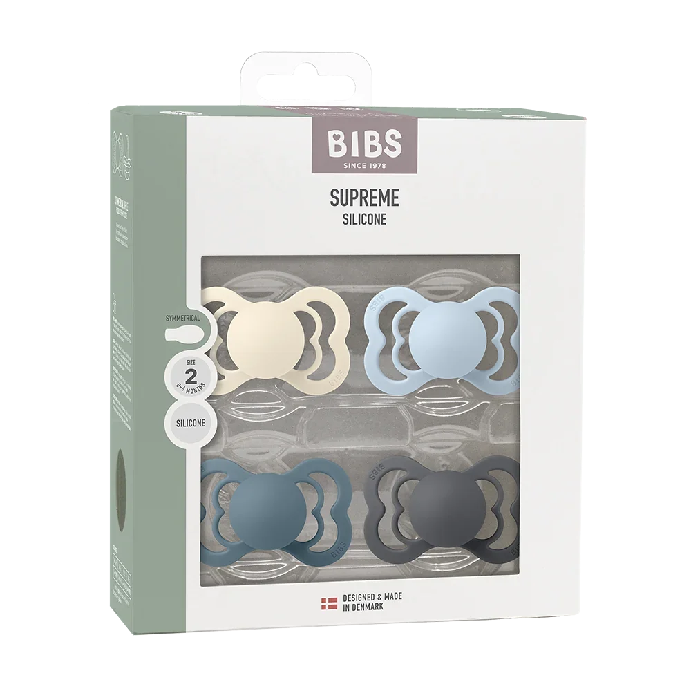 BIBS Supreme Nappar 4-pack - Ivory/Baby Blue/Petrol/Iron
