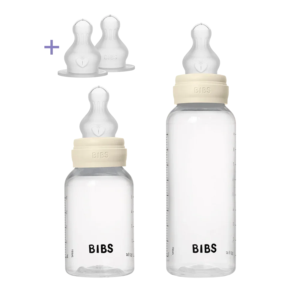 BIBS Baby BPA-Free PP Flaskset Nappflaska Grow and Flow 150 ml/270 ml Silikon - Ivory