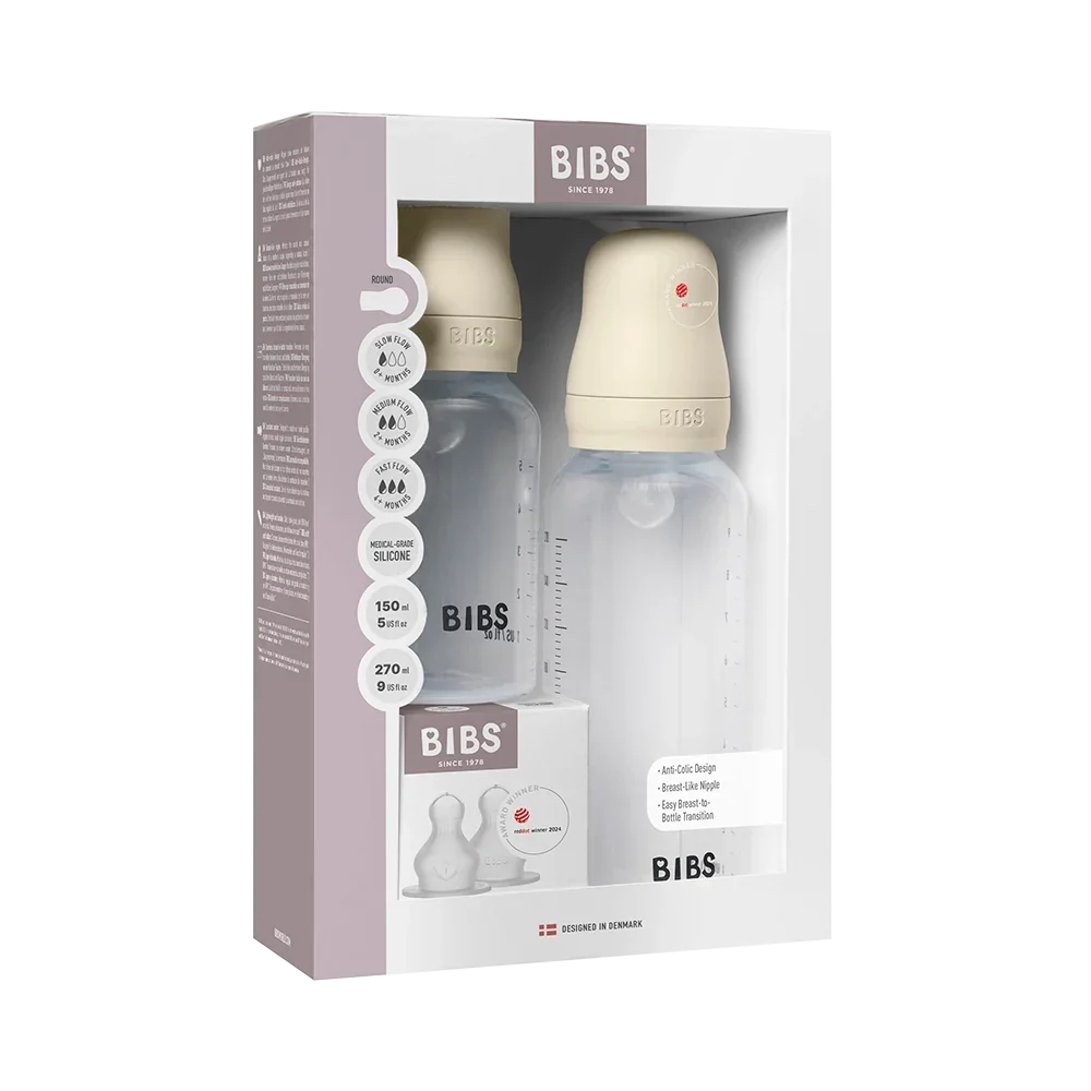 BIBS Baby BPA-Free PP Flaskset Nappflaska Grow and Flow 150 ml/270 ml Silikon - Ivory
