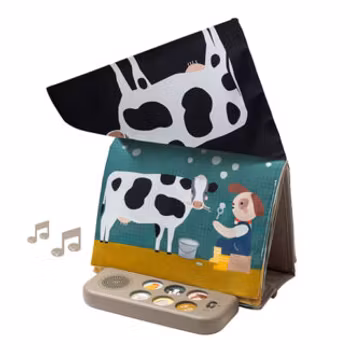 Taf Toys Farm Musical Tummy Time Book Aktivitetsbok med musik